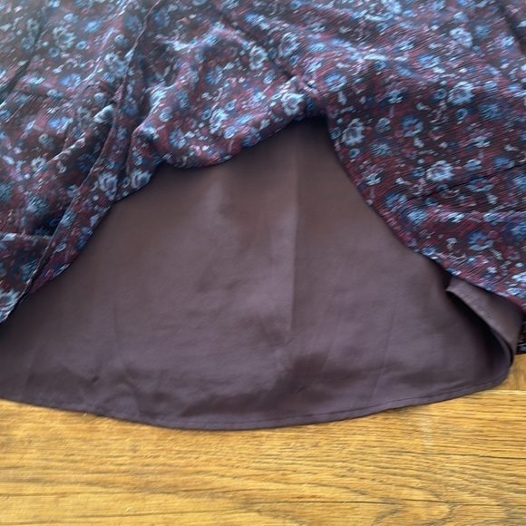 LOFT Dress Size SP Womens Purple Floral Print Shift Long Sleeve - Picture 3 of 6